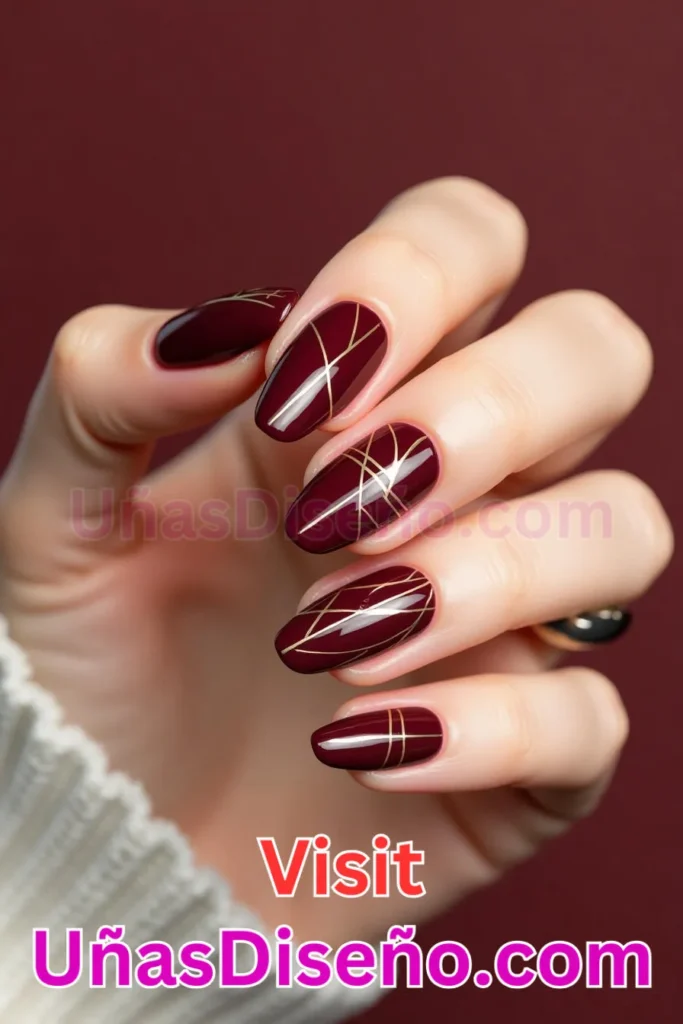 6. Líneas Minimalistas en Rojo Vino Diseños de Uñas Navideñas (2).jpeg