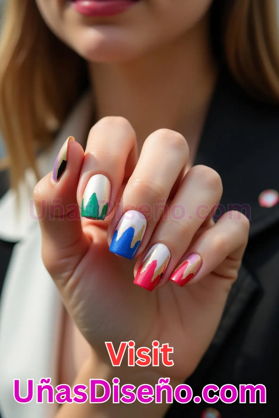 6. Manicura Francesa Inversa Multicolor (10)