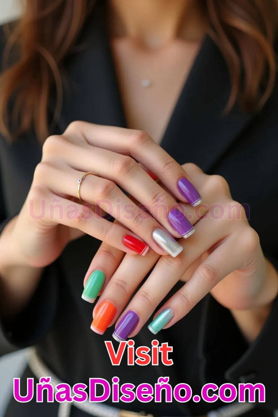 6. Manicura Francesa Inversa Multicolor (3)