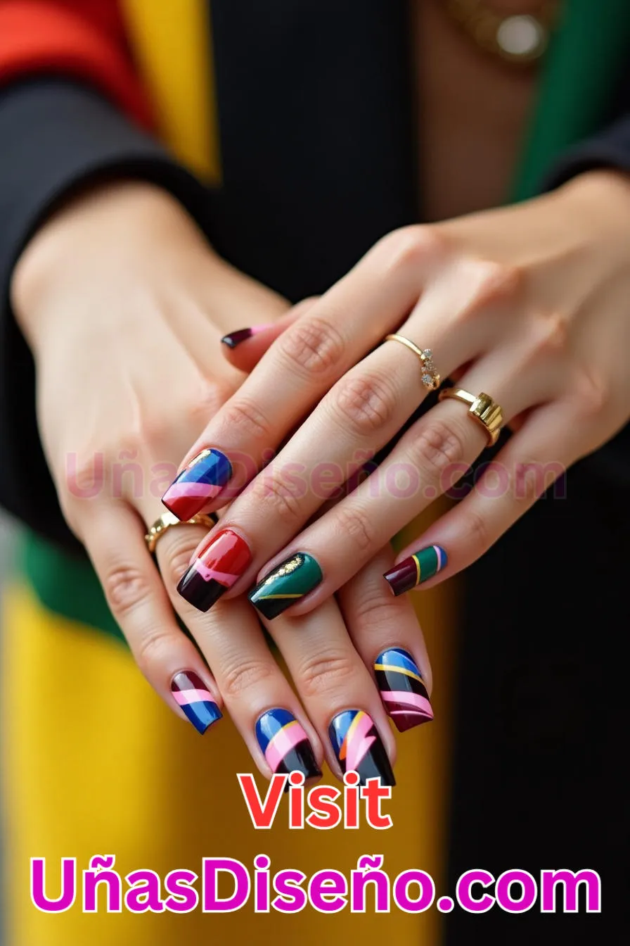 6. Manicura Francesa Inversa Multicolor (8)