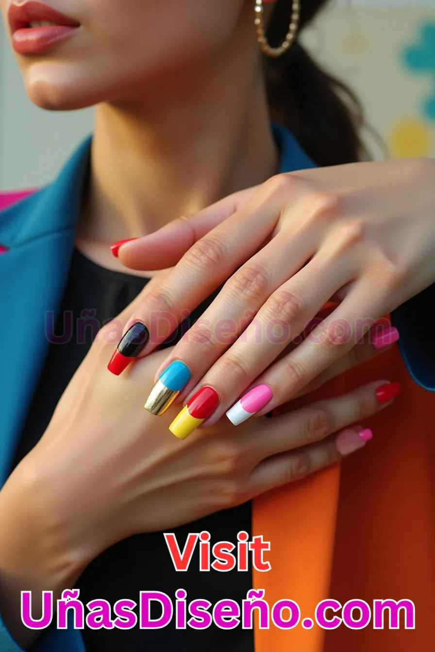 6. Manicura Francesa Inversa Multicolor (9)