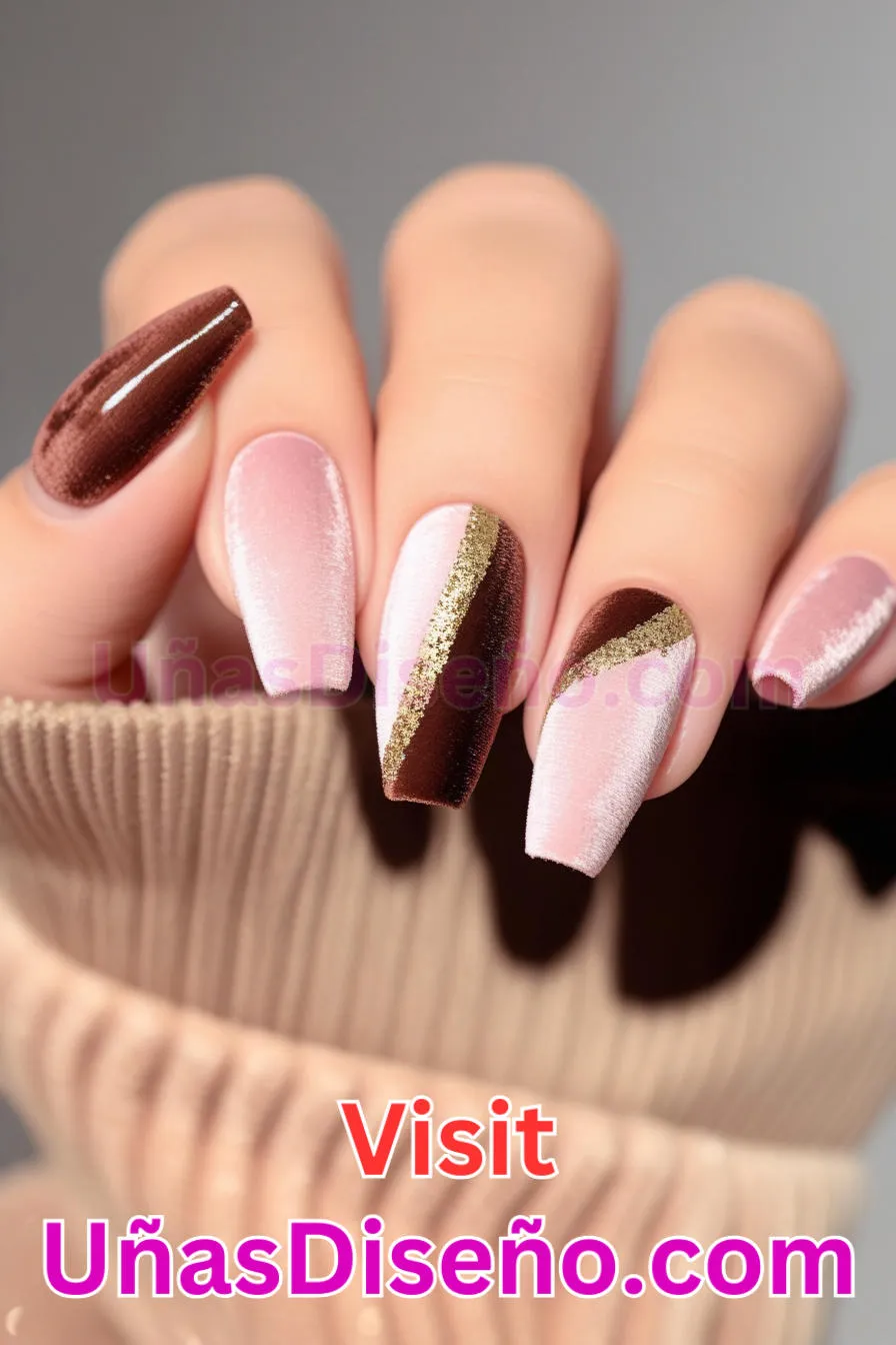 6. Uñas de terciopelo rosa y marrón (9).jpg