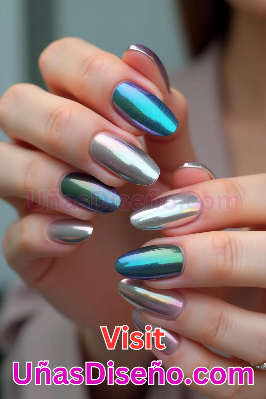 7. Acabado Cromo Espejo - Brilla como nunca 25 diseños de esmaltes de gel, gelish y gel para uñas que tienes que probar (1).jpeg