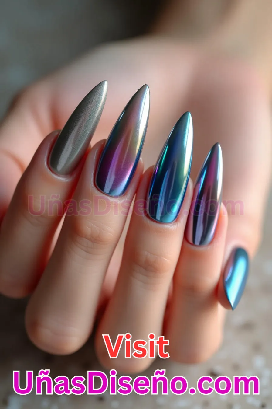 7. Acabado Cromo Espejo - Brilla como nunca 25 diseños de esmaltes de gel, gelish y gel para uñas que tienes que probar (2).jpeg