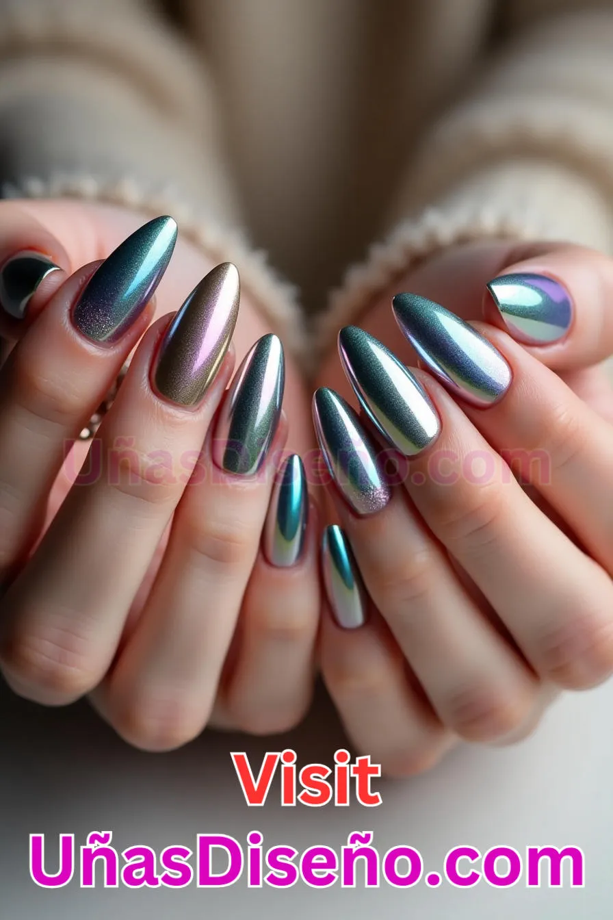 7. Acabado Cromo Espejo - Brilla como nunca 25 diseños de esmaltes de gel, gelish y gel para uñas que tienes que probar (4).jpeg