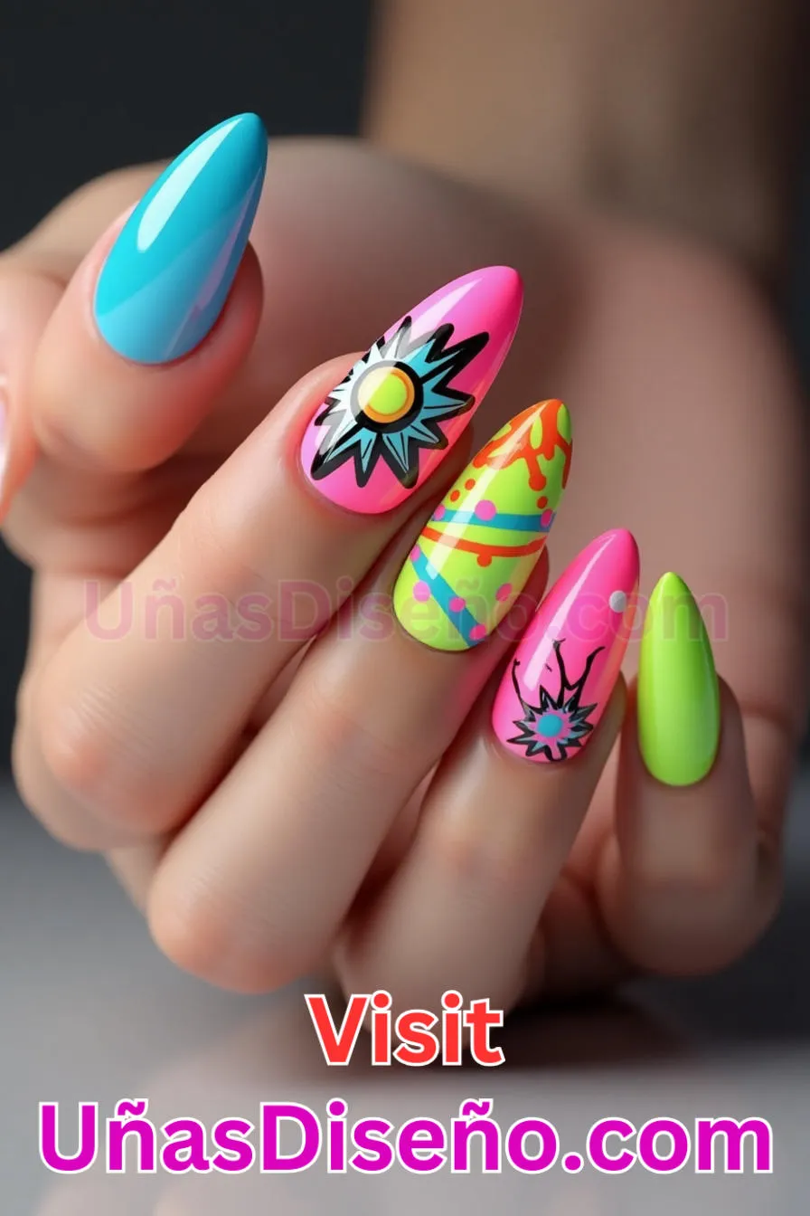 7. Colores Neón Pop - Cómo Elegir el Diseño Perfecto para Uñas Almendra 21 Ideas Exclusivas para Brillar (2).jpeg