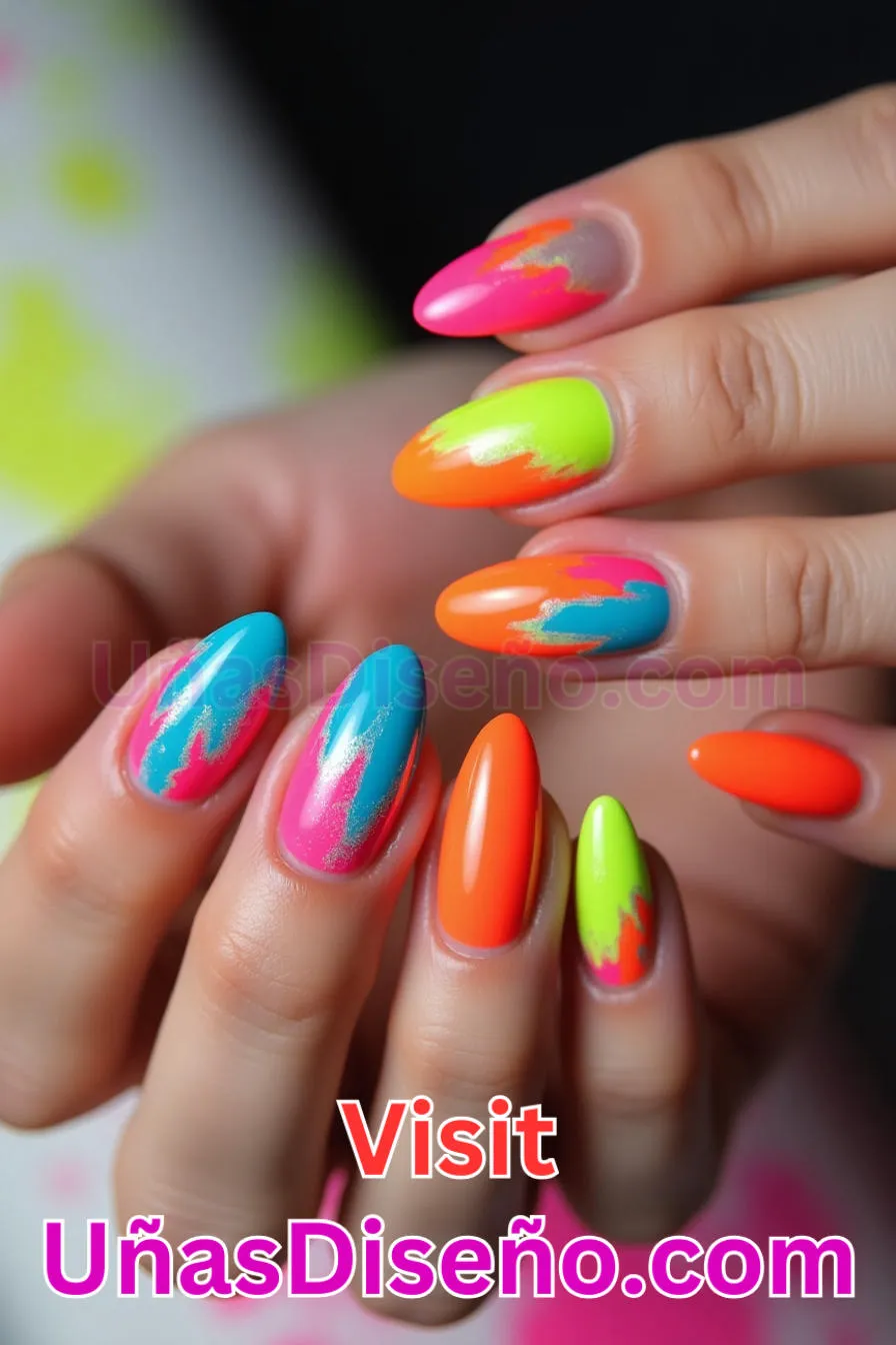 7. Colores Neón Pop - Cómo Elegir el Diseño Perfecto para Uñas Almendra 21 Ideas Exclusivas para Brillar (5).jpeg