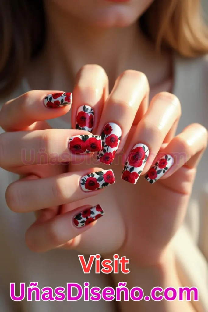 7. Diseños de uñas con estampado floral y adornos de rosas rojas (1).jpeg