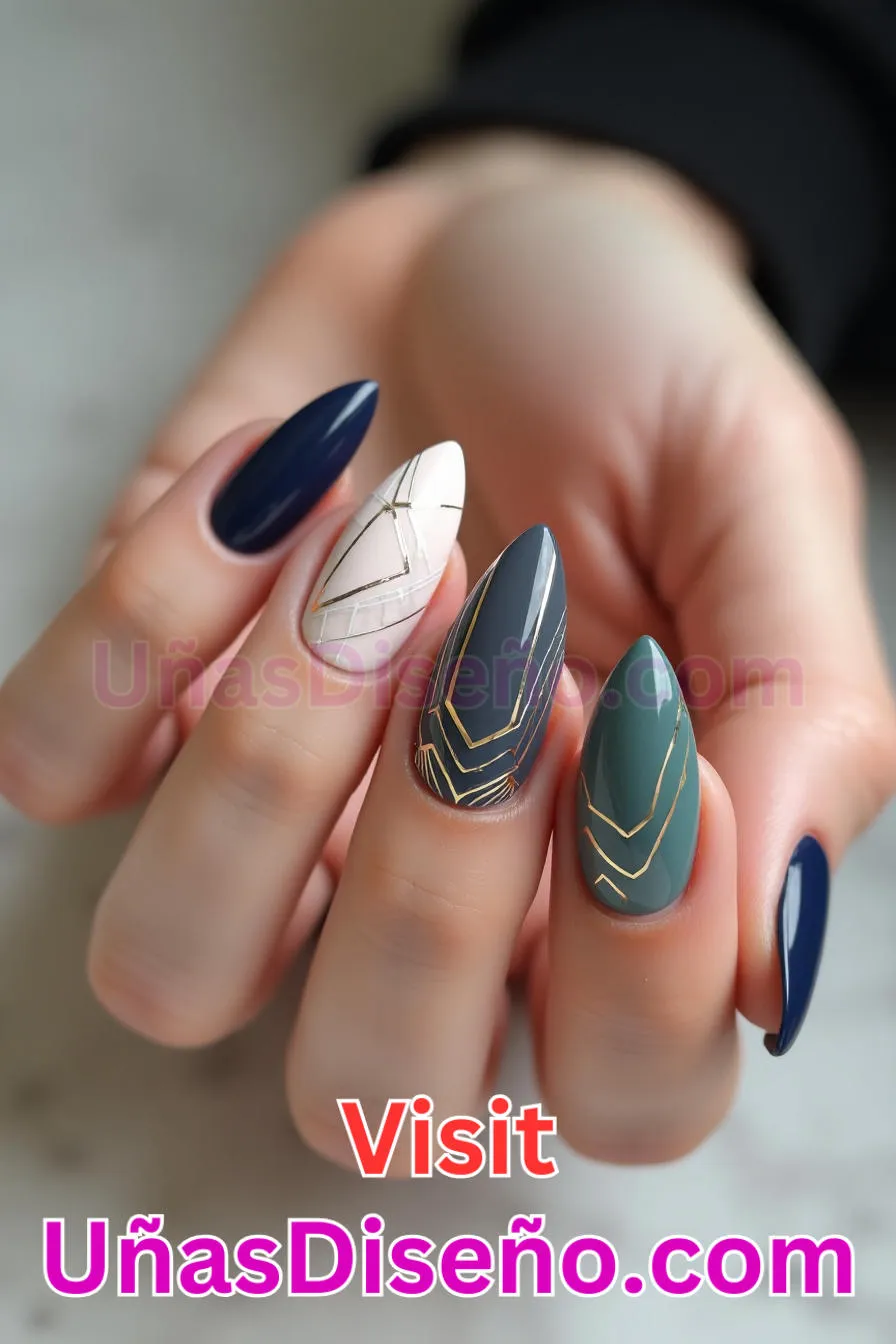 7. Líneas Geométricas Almendra - Reinventa tu Manicura 25 Diseños de Uñas Almendra Impresionantes para (1).jpeg