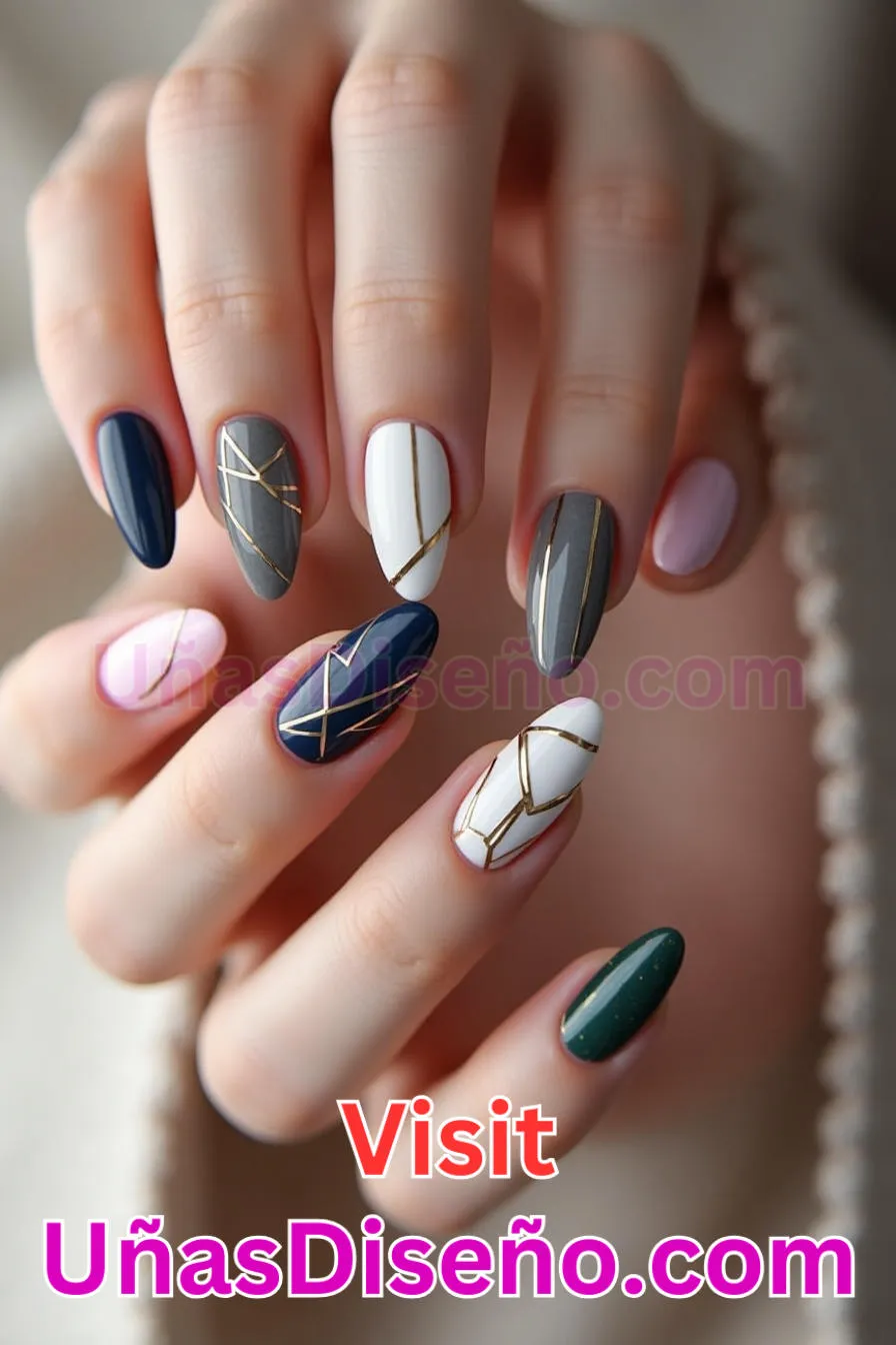 7. Líneas Geométricas Almendra - Reinventa tu Manicura 25 Diseños de Uñas Almendra Impresionantes para (2).jpeg