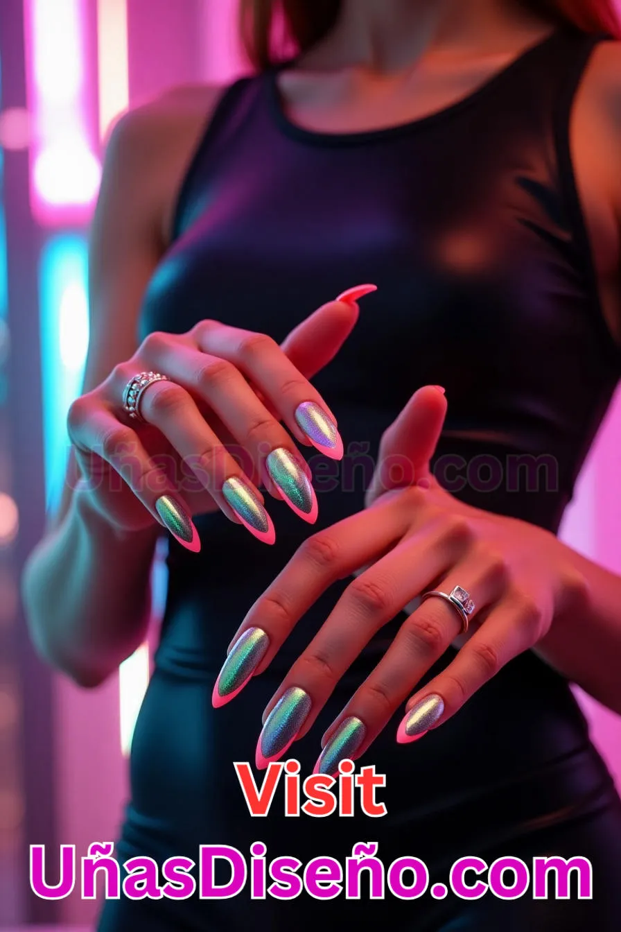 7. Manicura Francesa Inversa Neón (1)