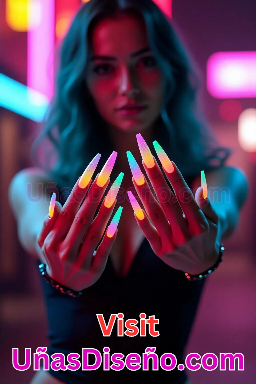 7. Manicura Francesa Inversa Neón (10)