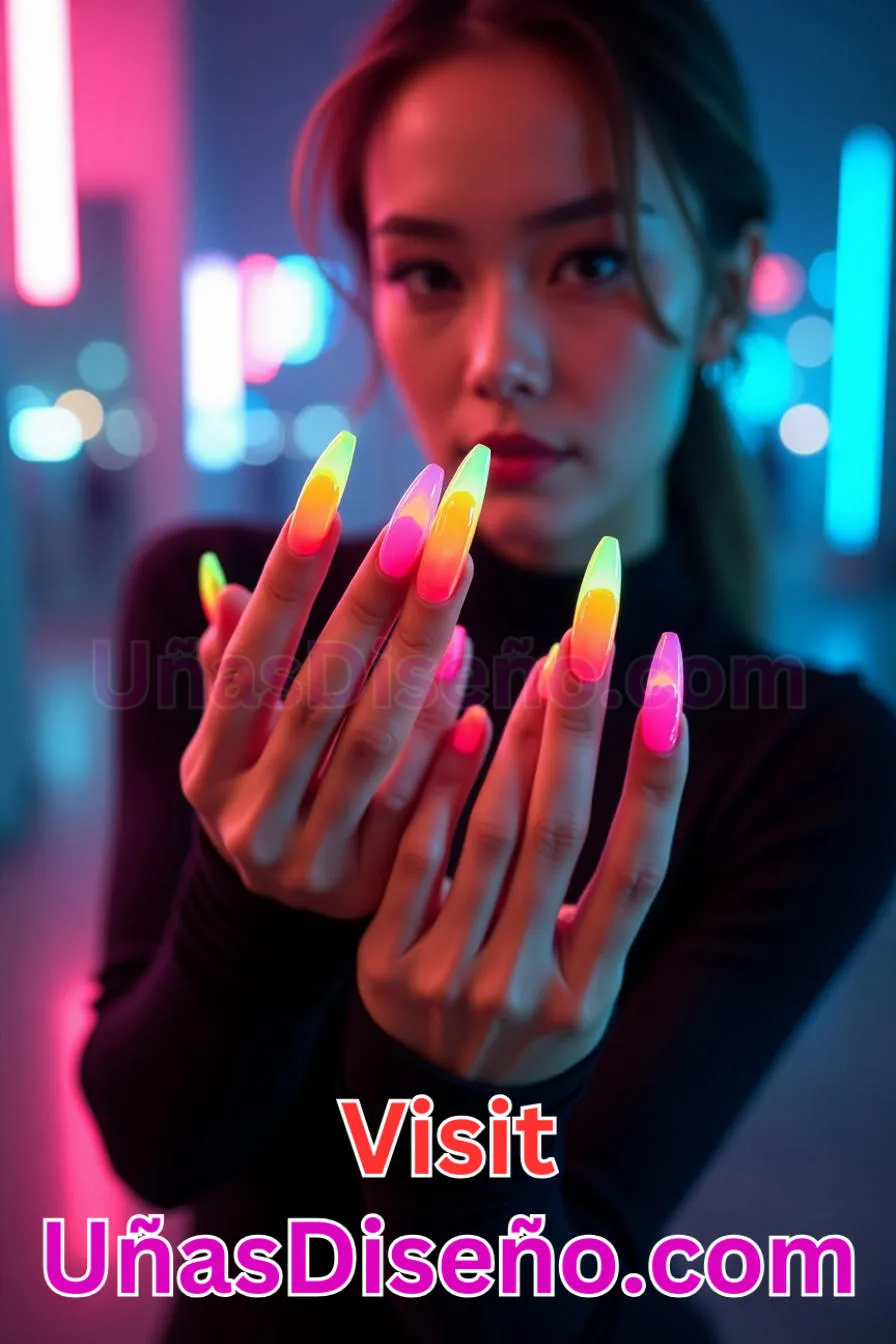 7. Manicura Francesa Inversa Neón (2)