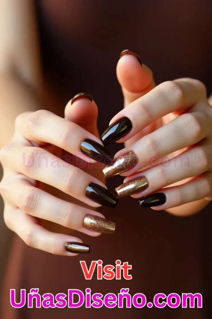 7. Uñas de Chocolate con Brillo Espejo - 15 Diseños de Uñas de Chocolate Oscuro que Complementarán tu Look a la Perfección (1).jpeg