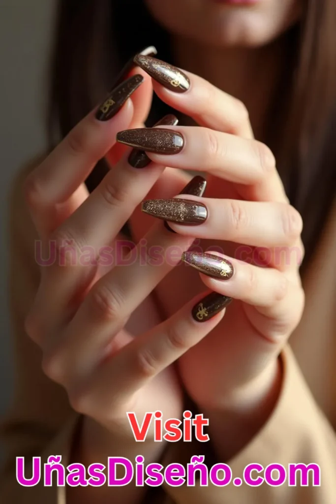 7. Uñas de Chocolate con Brillo Espejo - 15 Diseños de Uñas de Chocolate Oscuro que Complementarán tu Look a la Perfección (2).jpeg