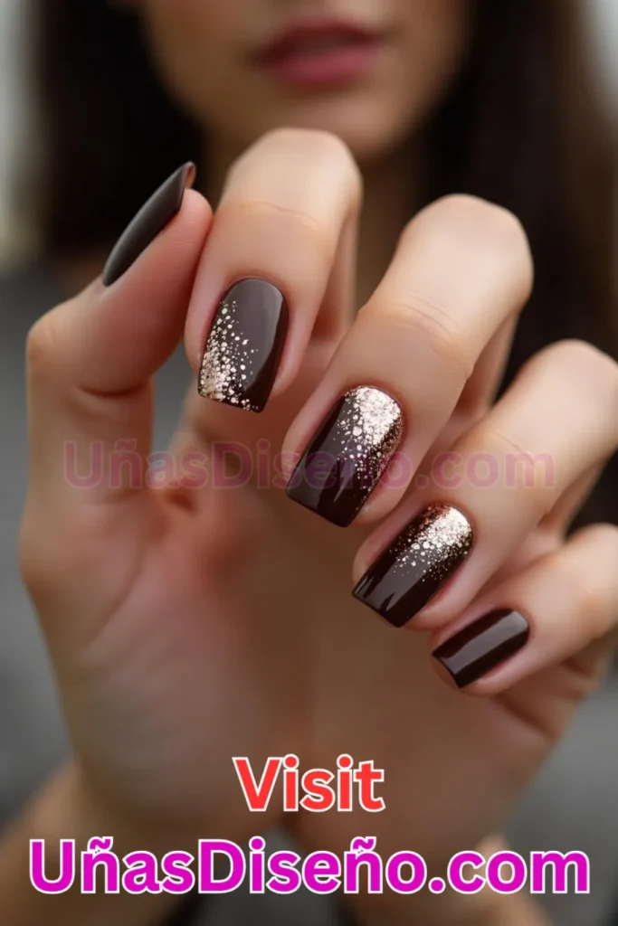 7. Uñas de Chocolate con Brillo Espejo - 15 Diseños de Uñas de Chocolate Oscuro que Complementarán tu Look a la Perfección (4).jpeg