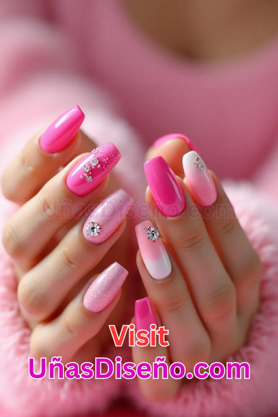 8 Diseños de uñas de acrílico rosa Barbie mejores diseños de uñas acrílicas para una manicura elegante y duradera 2.jpeg