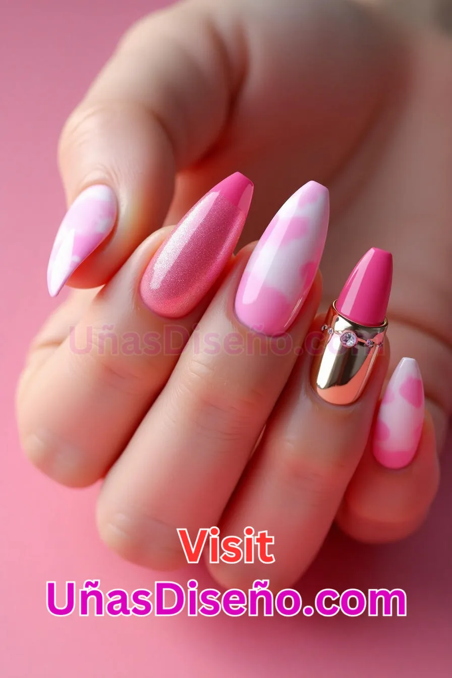 8 Diseños de uñas de acrílico rosa Barbie mejores diseños de uñas acrílicas para una manicura elegante y duradera 3.jpeg