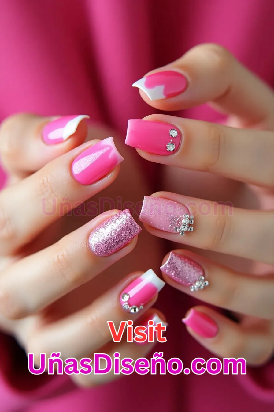 8 Diseños de uñas de acrílico rosa Barbie mejores diseños de uñas acrílicas para una manicura elegante y duradera 6.jpeg