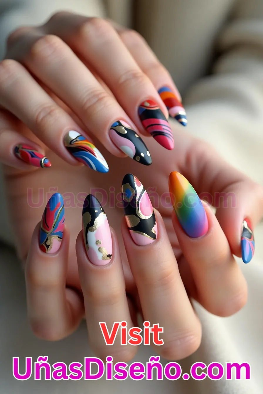 8. Arte Abstracto Almendra - Reinventa tu Manicura 25 Diseños de Uñas Almendra Impresionantes para (4).jpeg