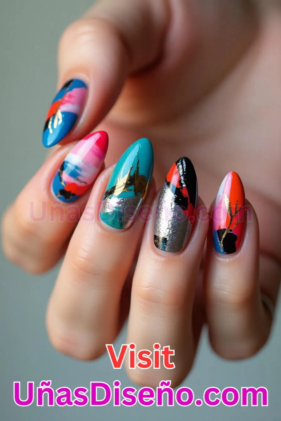 8. Arte Abstracto Almendra - Reinventa tu Manicura 25 Diseños de Uñas Almendra Impresionantes para (5).jpeg