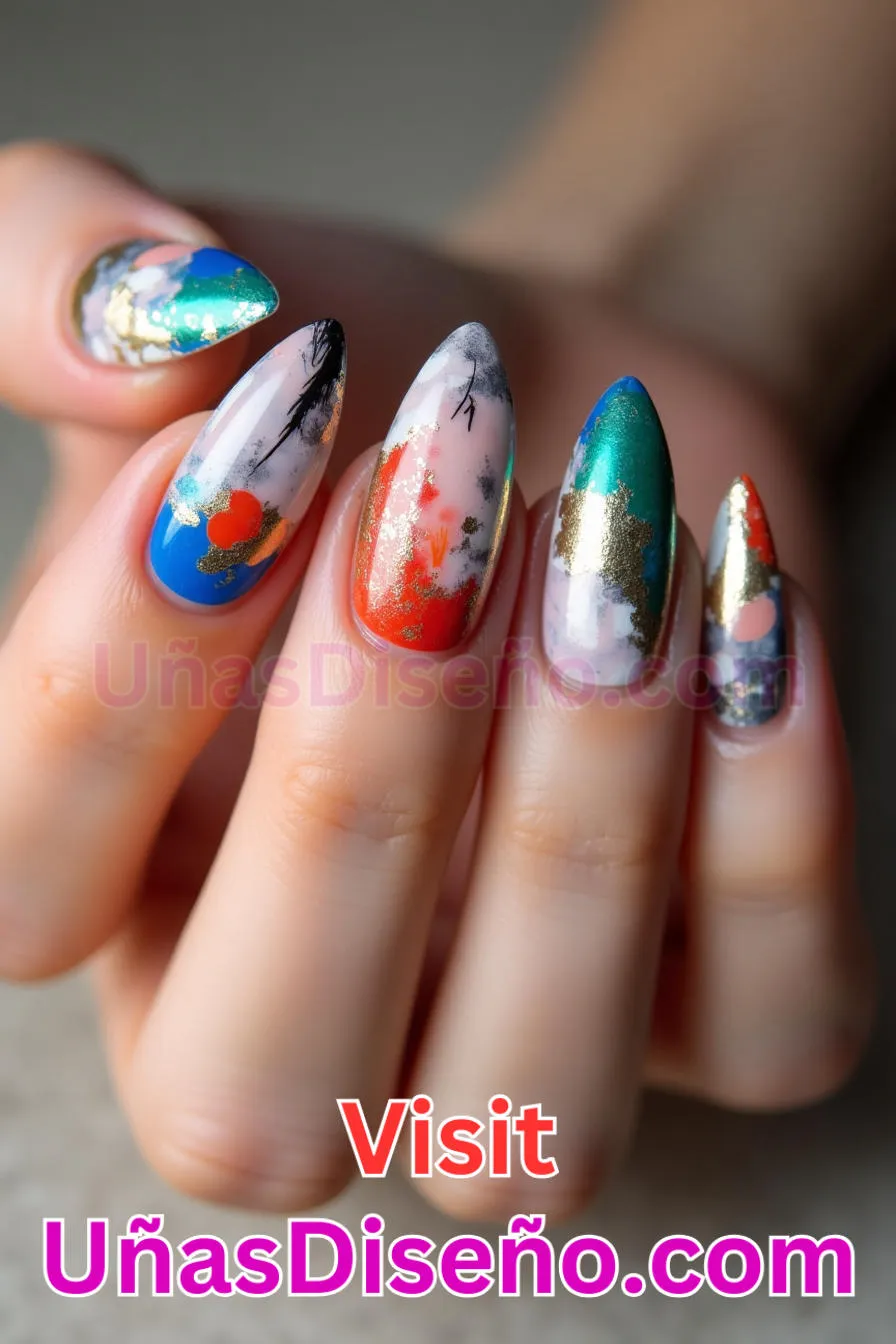 8. Arte Abstracto Almendra - Reinventa tu Manicura 25 Diseños de Uñas Almendra Impresionantes para (6).jpeg