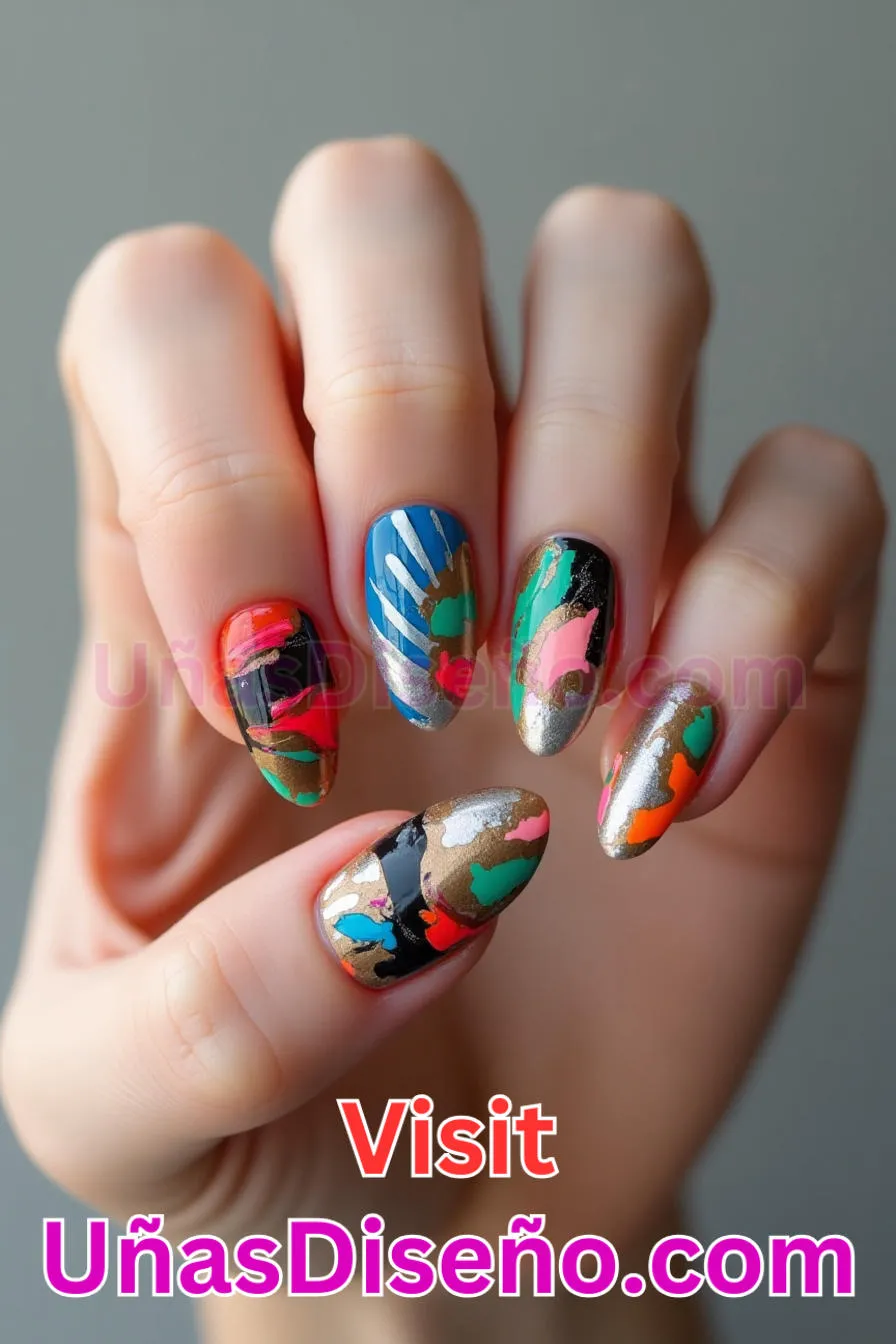 8. Arte Abstracto Almendra - Reinventa tu Manicura 25 Diseños de Uñas Almendra Impresionantes para (8).jpeg