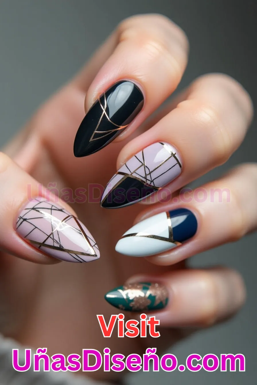 8. Atrevido Color Block Almendra - 20 Uñas de Almendra Elegance Diseños exclusivos para un look sofisticado (1).jpeg