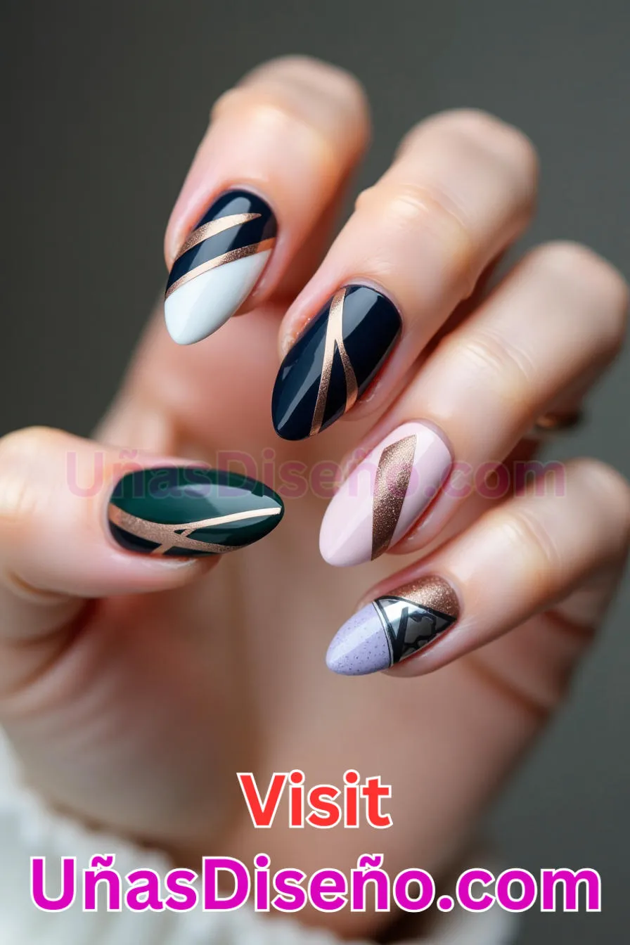 8. Atrevido Color Block Almendra - 20 Uñas de Almendra Elegance Diseños exclusivos para un look sofisticado (16).jpeg