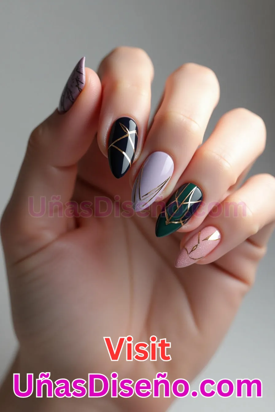 8. Atrevido Color Block Almendra - 20 Uñas de Almendra Elegance Diseños exclusivos para un look sofisticado (2).jpeg