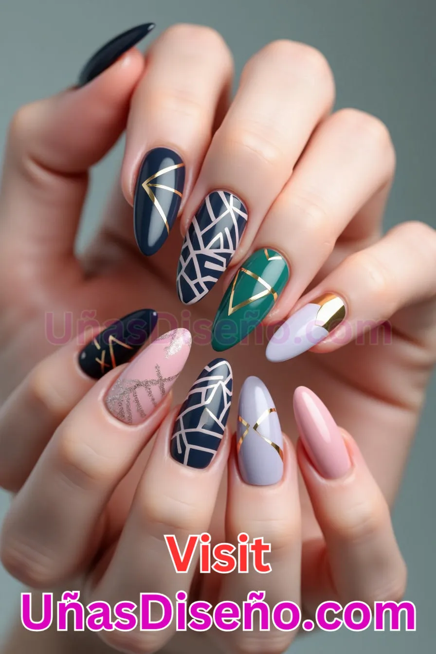 8. Atrevido Color Block Almendra - 20 Uñas de Almendra Elegance Diseños exclusivos para un look sofisticado (4).jpeg