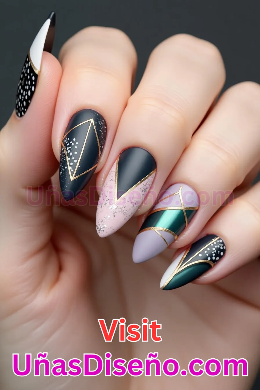 8. Atrevido Color Block Almendra - 20 Uñas de Almendra Elegance Diseños exclusivos para un look sofisticado (5).jpeg