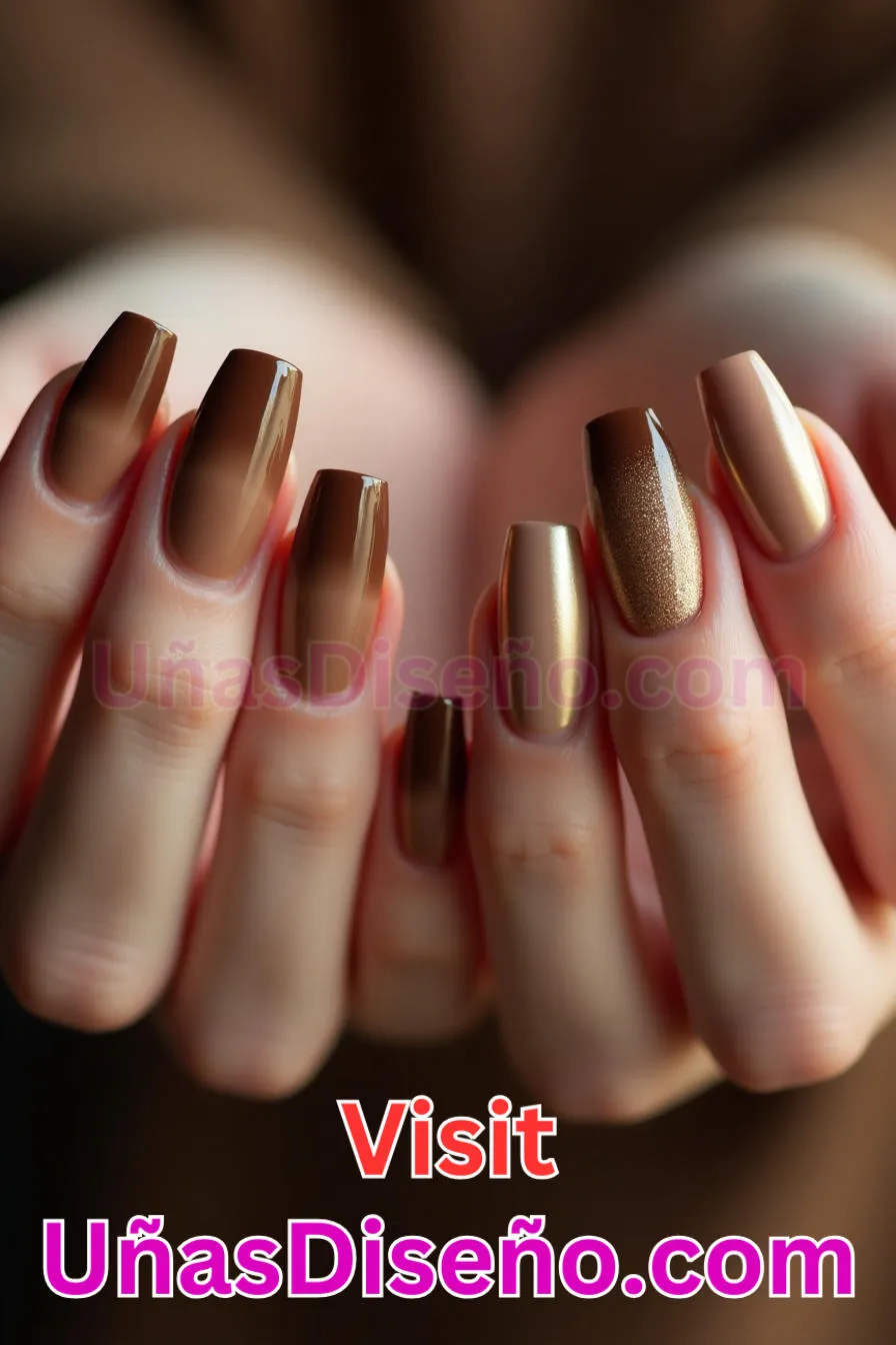 8. Chocolate Ombre - Los 20 mejores diseños de uñas con purpurina para lucir un look deslumbrante (8).jpeg