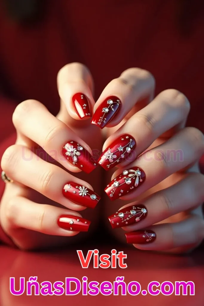 8. Cristales Rojos con Sombra Dorada Diseños de Uñas Navideñas (2).jpeg