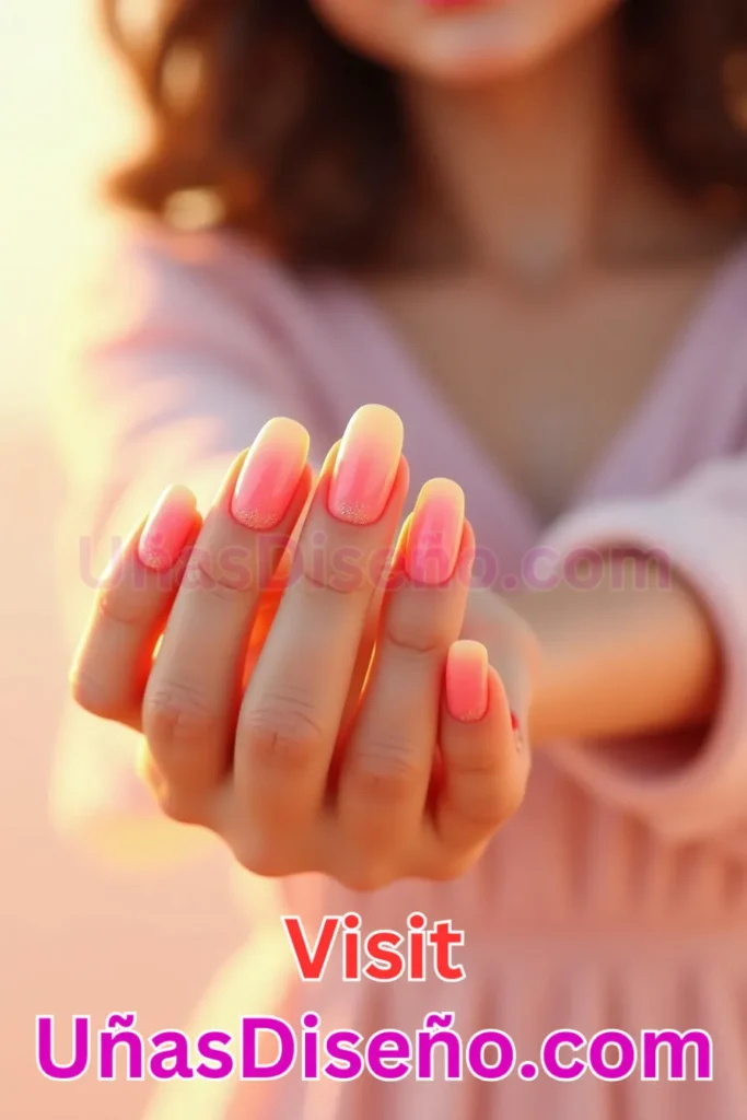 8. Diseño de uñas de verano con amanecer rosado y efecto degradado (1).jpeg