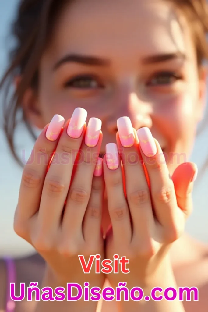 8. Diseño de uñas de verano con amanecer rosado y efecto degradado (3).jpeg