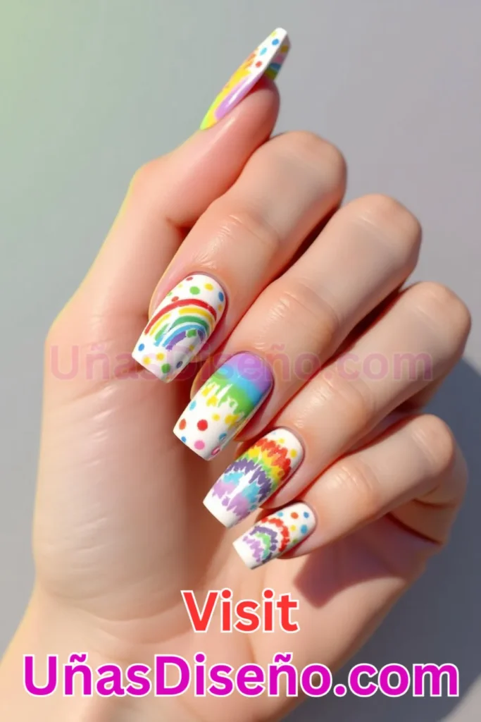 8. Rainbow Dotted Dreams Diseños de Uñas para Verano con Detalles Multicolor (1).jpeg
