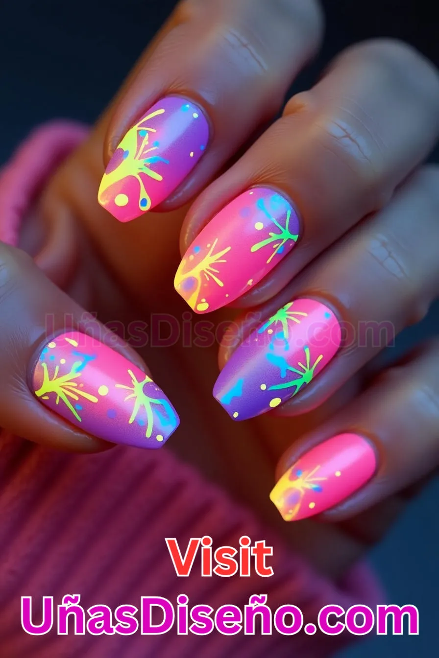 8. Uñas Neón Pop - Brilla como nunca 25 diseños de esmaltes de gel, gelish y gel para uñas que tienes que probar (3).jpeg