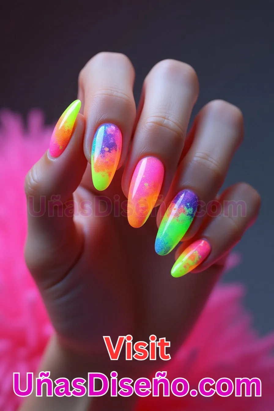 8. Uñas Neón Pop - Brilla como nunca 25 diseños de esmaltes de gel, gelish y gel para uñas que tienes que probar (4).jpeg