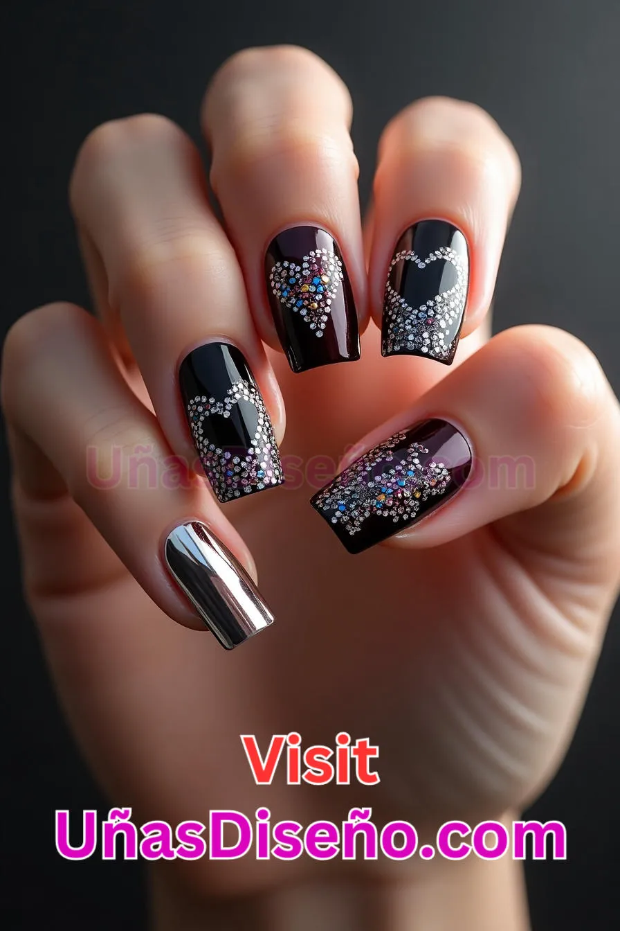 8. Uñas cromadas brillantes Heartbreak - 12 modernos diseños de uñas transparentes con motivos y detalles únicos 10.jpeg