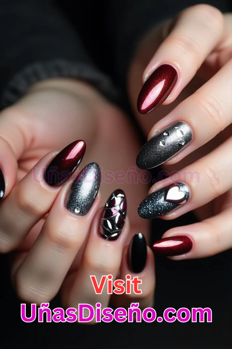 8. Uñas cromadas brillantes Heartbreak - 12 modernos diseños de uñas transparentes con motivos y detalles únicos 12.jpeg