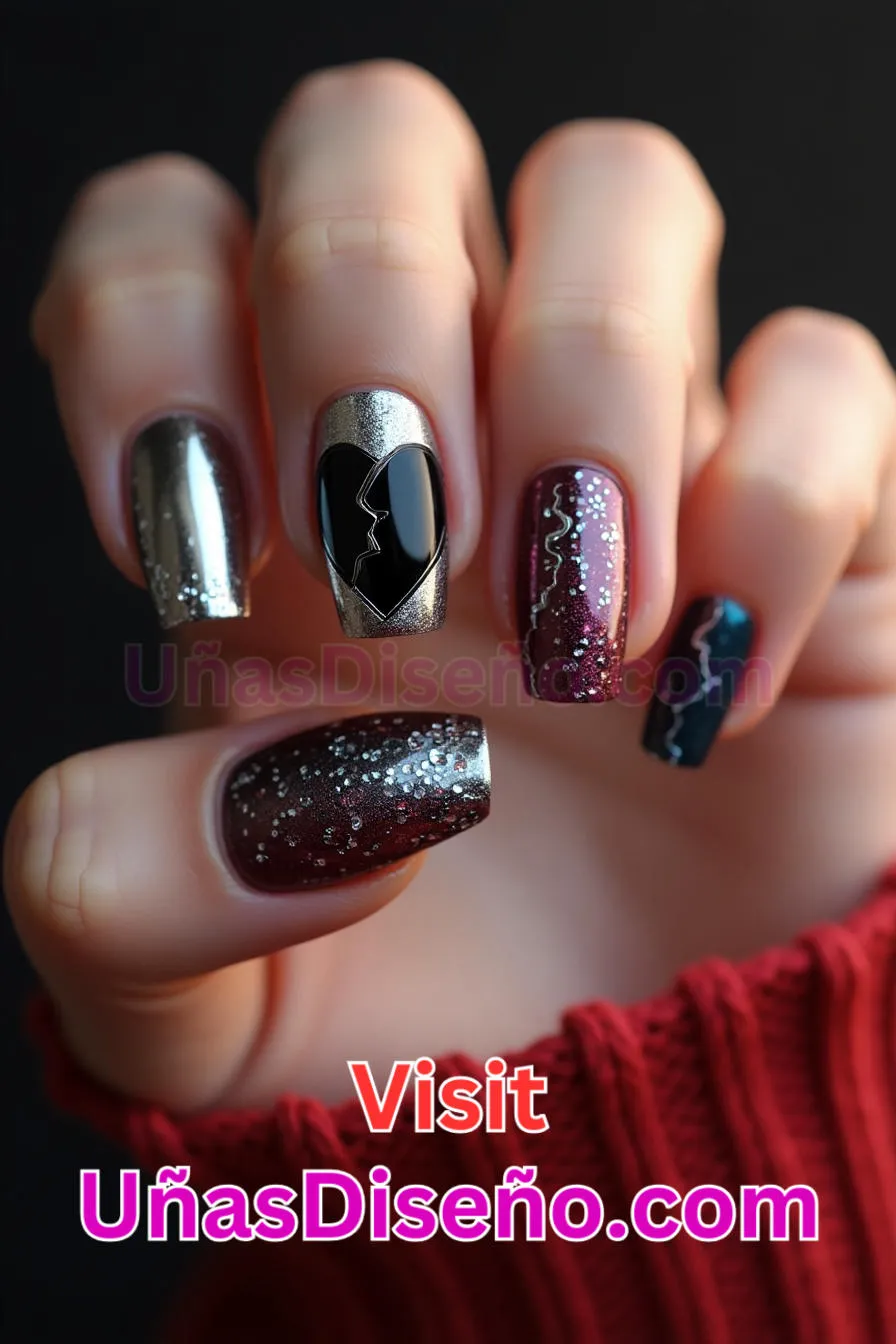 8. Uñas cromadas brillantes Heartbreak - 12 modernos diseños de uñas transparentes con motivos y detalles únicos 2.jpeg