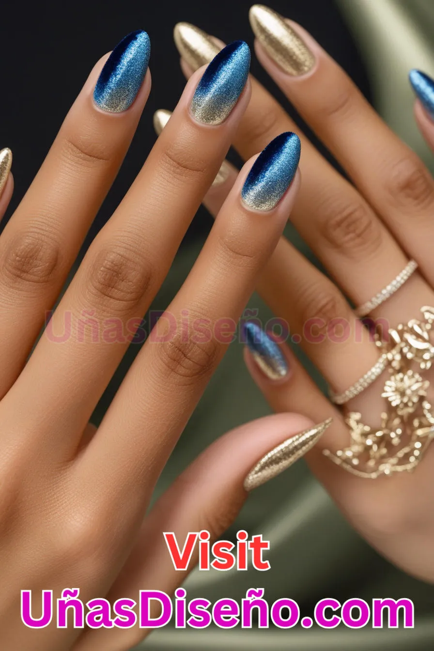 8. Uñas de terciopelo azul y champán (3).jpg