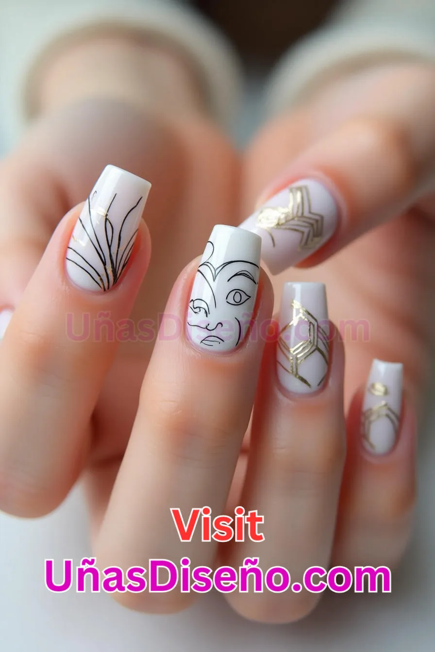 9 Dibujo lineal Diseños de uñas acrílicas mejores diseños de uñas acrílicas para una manicura elegante y duradera 5.jpeg