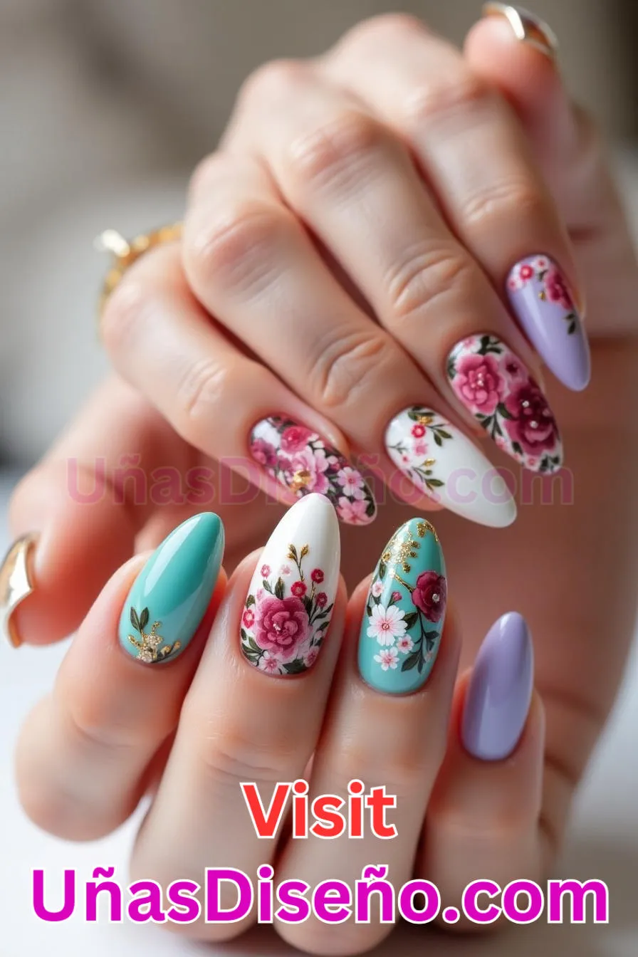 9. Capricho Floral Delight - Tendencias 30 Estilos de Uñas Almendra que Marcan la Diferencia (6).jpeg