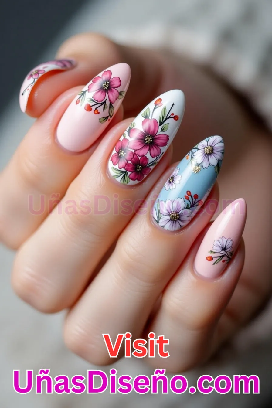 9. Capricho Floral Delight - Tendencias 30 Estilos de Uñas Almendra que Marcan la Diferencia (7).jpeg