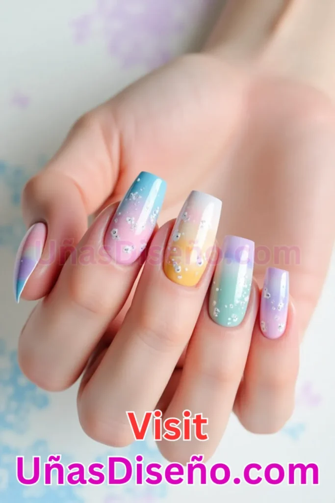 9. Capricho de acuarela pastel - 25 fascinantes ideas de esmaltes de uñas de gel para un look de salón perfecto (1).jpeg