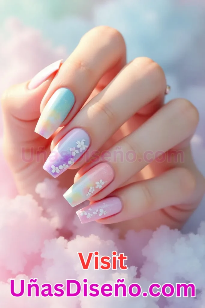 9. Capricho de acuarela pastel - 25 fascinantes ideas de esmaltes de uñas de gel para un look de salón perfecto (3).jpeg