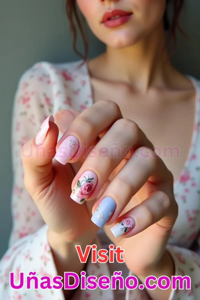 9. Delicadeza floral - 25 propuestas vanguardistas de diseños de uñas semipermanentes para un look único (5).jpeg