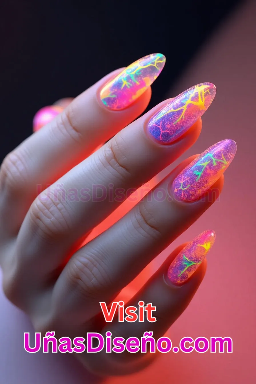 9. Uñas de Neón Abstracto - 15 Diseños de uñas de neón de moda para un look atrevido y vibrante 4.jpeg